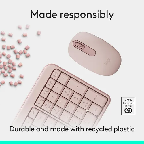 Miniatura 6 de Logitech MK250 Combo de Teclado y Ratón Inalámbrico Bluetooth: Conectividad Rápida y Fácil, Teclado Inalámbrico Compacto, Ratón Ambidiestro, Rosa