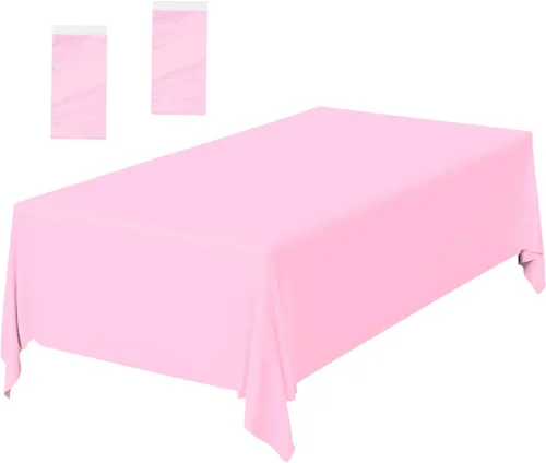 Miniatura 29 de Paquete de 2 Manteles de Plástico Beige Desechables Cubiertas de Mesa Mantel Rectangular Beige para Fiesta Baby Shower Boda Cumpleaños Mantel