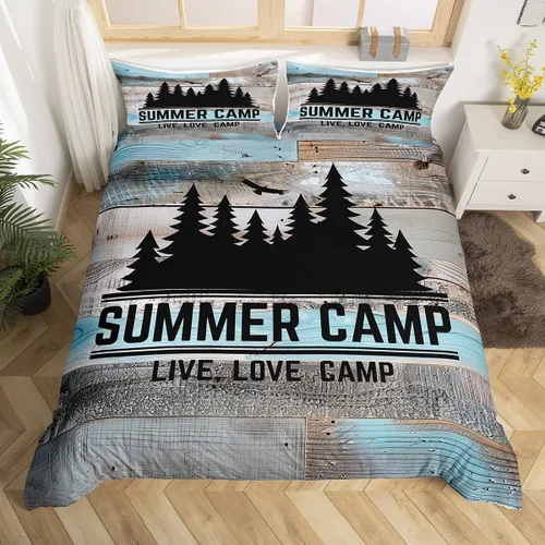 Miniatura 13 de Erosebridal Camper Bedding - Juego de ropa de cama de 2 piezas, estilo rústico de granja, juego de ropa de cama de campamento para adolescentes