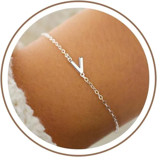 Miniatura 42 de Turandoss - Pulseras de oro con iniciales para mujeres y niñas - Joyería ideal para regalo - Pulsera chapada en plata u oro de 18 k con letras