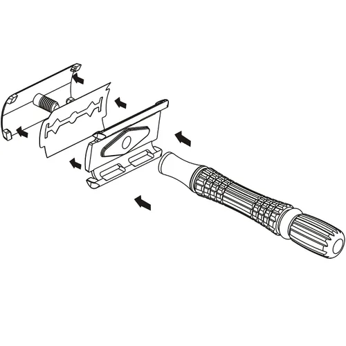 Miniatura 5 de BAILI Afeitado húmedo clásico de 3 piezas de doble filo para hombres y mujeres con hoja de platino y estuche de viaje con espejo BD176