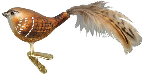 Miniatura 15 de Old World Christmas Baltimore Oriole - Adorno de vidrio soplado para árbol de Navidad, decoración navideña artesanal, colección de clips