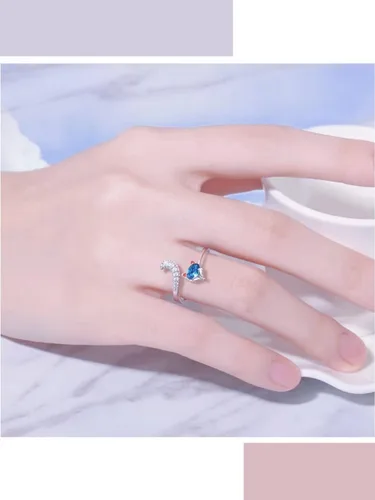 Miniatura 2 de PLATO H Fox Animal Ring Crystals for Women Teen Girl Valentines Day Gifts High Polish Plain Adjustable Fox Tail Funky Ring Anniversary Jewelry Gifts