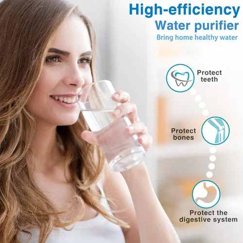 Miniatura 4 de Filtro de agua de repuesto para filtro de agua, para filtros de fluoruro y filtros negros, incluye 4 filtros negros y 4 filtros de fluoruro
