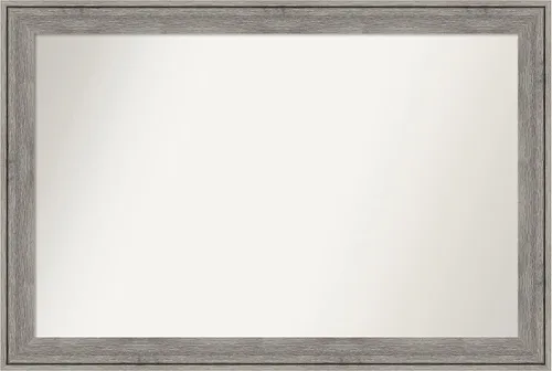 Miniatura 491 de Amanti Art Espejo de pared personalizado no biselado (24.5 x 24.5 pulgadas), marco gris marrón alta, varios tamaños personalizados, espejo de baño