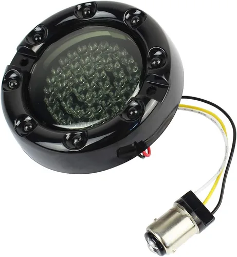 Miniatura 4 de ZYTC 3 1/4 "LED intermitentes con luz corriente estilo bala frontal 1157 LED kit de señal de giro ámbar blanco para Harley Davidson caja negra