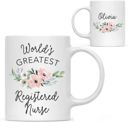 Miniatura 79 de Andaz Press Taza de café personalizada de 11 onzas, taza ejecutiva de relaciones públicas más grande del mundo, flor de anémona rosa, 1 paquete