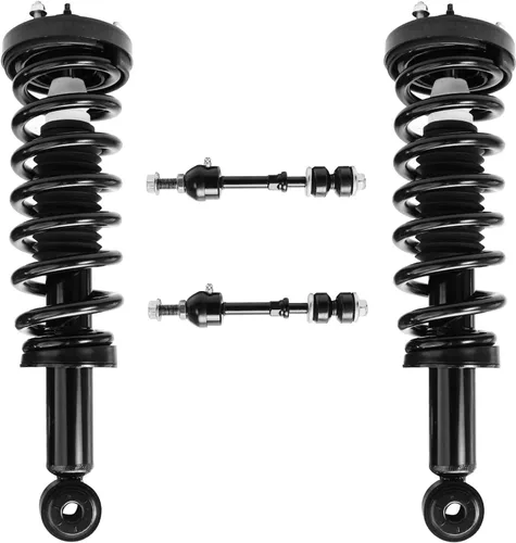 Miniatura 17 de Detroit Axle - Puntales delanteros con resorte helicoidal + enlaces de extremo de barras estabilizadoras de repuesto para Ford Flex Lincoln MKT
