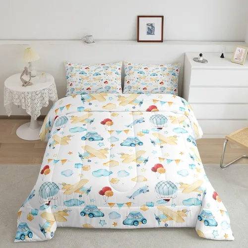 Miniatura 19 de Erosebridal Juego de edredón de camión de bomberos para niños, juego de ropa de cama de panal rojo brillante con diseño de panal de abeja