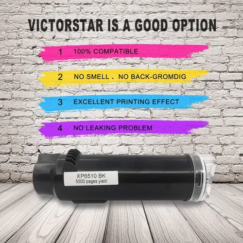 Miniatura 3 de VICTORSTAR Cartuchos de tóner compatibles de 4 colores 6510 6515 【Rendimiento extra alto】 5500 páginas BK, 4300 páginas CMY para Xerox Phaser 6510n
