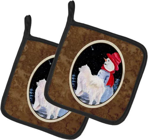 Miniatura 156 de Caroline's Treasures SS8617PTHD - Juego de soportes para ollas de cocina resistentes al calor, almohadillas calientes para horno para cocinar, Husky