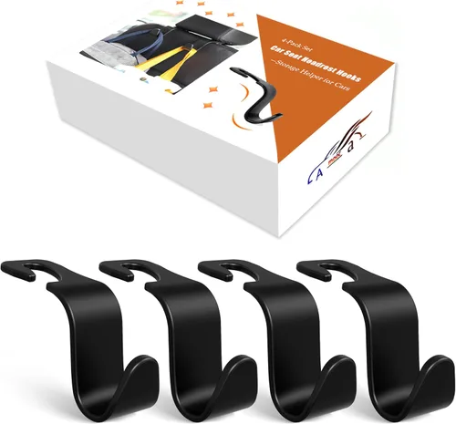 Miniatura 20 de Amooca - Gancho para reposacabezas de asiento de coche, 4 unidades, organizador de almacenamiento universal para bolso de mano, abrigo, ajuste Azul