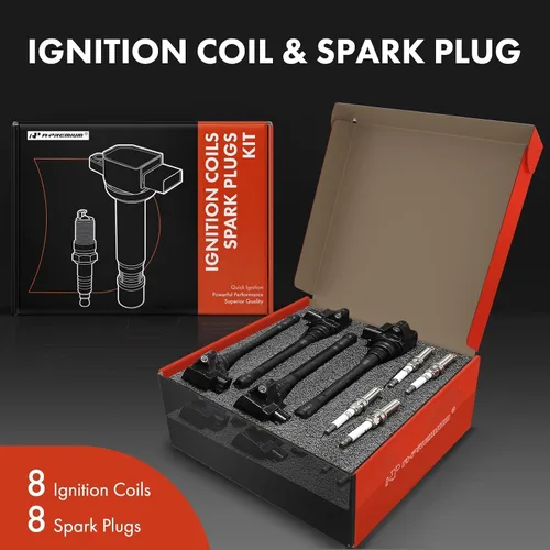 Miniatura 2 de A-Premium Juego de 8 paquetes de bobinas de encendido y bujías de iridio compatibles con Nissan TITAN 2017-2020, TITAN XD 2016-2020, NV2500