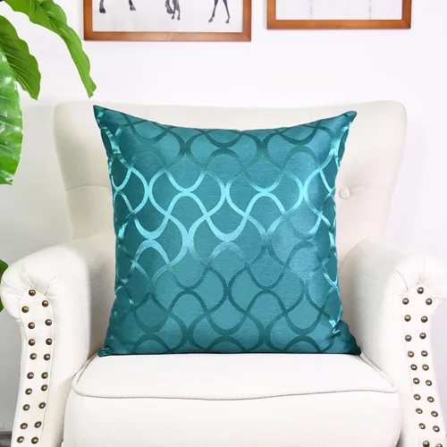 Miniatura 3 de CaliTime Juego de 2 fundas de almohada modernas, brillantes y opacos, con forma de onda, geométricas abstractas, para sofá, cama, sofá, decoración