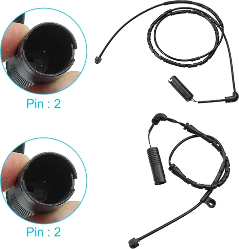Miniatura 3 de X AUTOHAUX 2 unids 34351164372 34351164371 Pastilla de freno delantero trasero sensor de desgaste electrónico para BMW 330xi 325xi 330i 330Ci