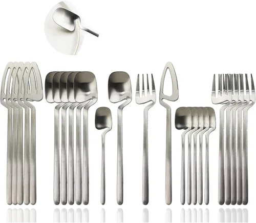 Miniatura 14 de JASHII Cuchara de mermelada de miel, mini cuchara de café de acero inoxidable, cucharadita, 6 piezas (plata mate)