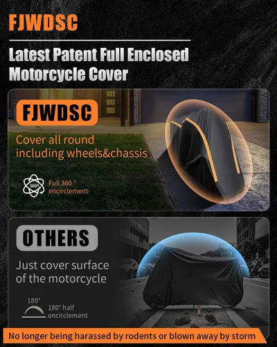 Miniatura 2 de Funda Completa para Motocicleta Impermeable para Almacenamiento Interior/Exterior, Funda Impermeable para Motocicleta Resistente con Tiras
