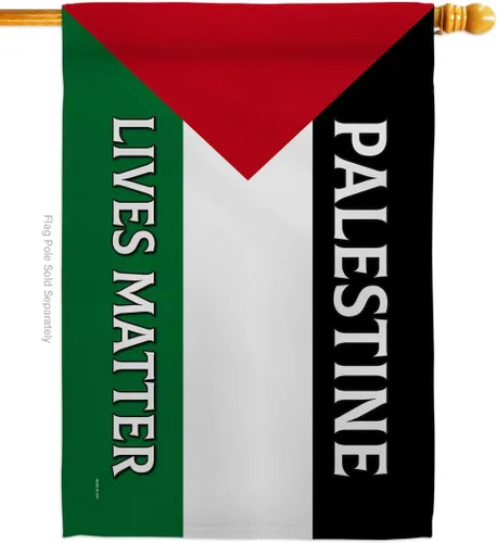 Palestine Lives Matter - Bandera de apoyo con decoración palestina para colgar en la pared del hogar, tapiz de jardín para puerta, jardín,
