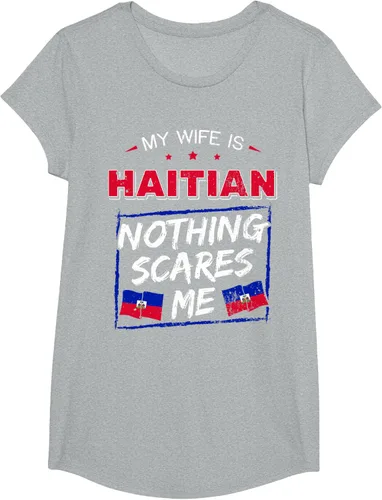 Miniatura 51 de My Wife Is Haitian Republic of Haiti Heritage Roots - Camiseta con bandera, Negro, S