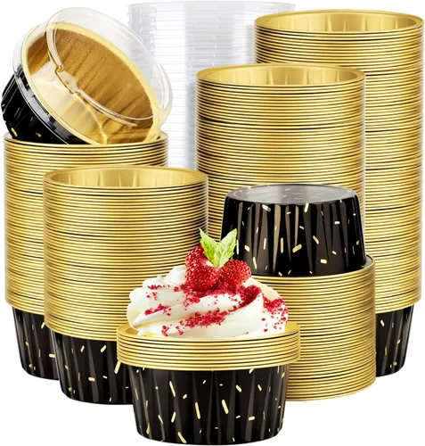 Miniatura 31 de EUSOAR Forros para cupcakes para hornear, 50 forros para magdalenas de 5 onzas, moldes de papel de aluminio desechables, recipientes de postre, 5