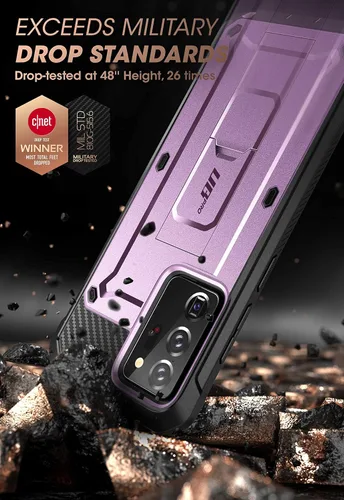 Miniatura 2 de SUPCASE Unicorn Beetle Pro Series - Funda para Samsung Galaxy Note 20 Ultra (versión 2020), funda resistente de cuerpo completo y soporte sin Púrpura