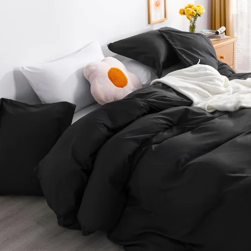 Miniatura 3 de NTBAY juego de funda de edredón para cama individual, 1 funda de edredón y 1 funda de almohada, funda de edredón suave de microfibra cepillada