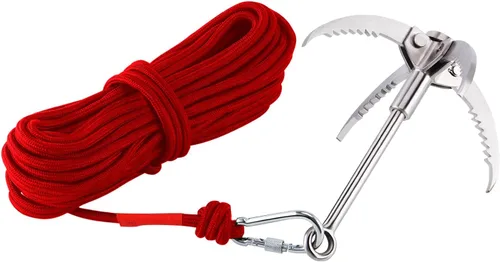 Miniatura 8 de Ant Mag Gancho de Agarre de Acero Inoxidable con Garra y Mosquetón para Camping, Senderismo, Agarre de Árboles y Levantamiento de Agua y Salvamento