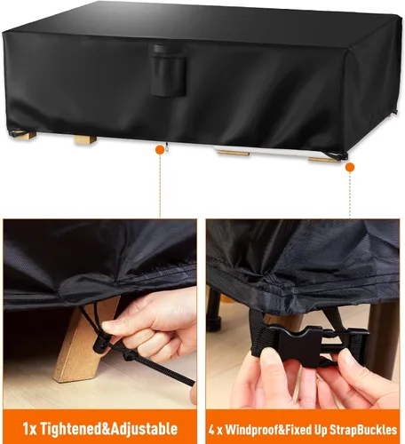 Miniatura 4 de Ruimoy Fundas para muebles de patio, funda impermeable para muebles de exterior, uso general, fundas para mesa exterior y silla, resistentes 600D