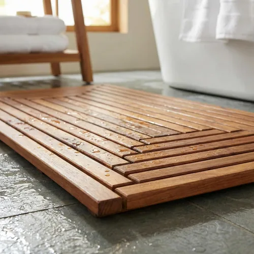 Miniatura 9 de Bare Decor Giza - Tapete para puerta de ducha, spa y madera maciza de teca, 36 x 20 pulgadas