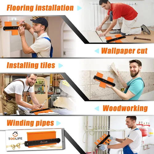 Miniatura 4 de TOOLIFE Medidor de contorno, regalos de Navidad para hombres, papá, marido, herramientas de carpintería para pisos, carpintería, rellenos