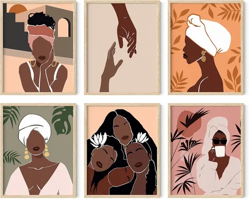 Miniatura 10 de HAUS AND HUES Arte de pared de mujer negra, juego de 6 impresiones mágicas de niña negra, arte de color para mujeres, decoración de pared inspirada