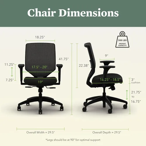 Miniatura 2 de HON Solve - Silla de oficina ergonómica, soporte de malla con respaldo de malla, soporte lumbar ajustable, brazos ajustables en altura, marco