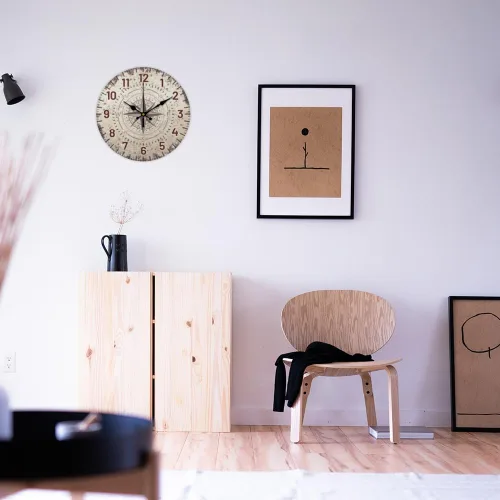 Miniatura 6 de CHGCRAFT Reloj de pared con brújula náutica vintage de 12 pulgadas, relojes de pared silenciosos, relojes digitales redondos, funciona