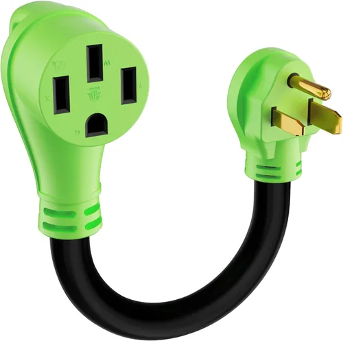 Miniatura 11 de Cable adaptador de generador RV de 30 amperios a 50 amperios, enchufe macho de bloqueo giratorio NEMA L5-30P a receptáculo hembra NEMA 14-50R