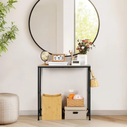 Miniatura 5 de Mesa consola estrecha de granja gris – Mesa pequeña de entrada y pasillo para sala de estar, vestíbulo, dormitorio, oficina