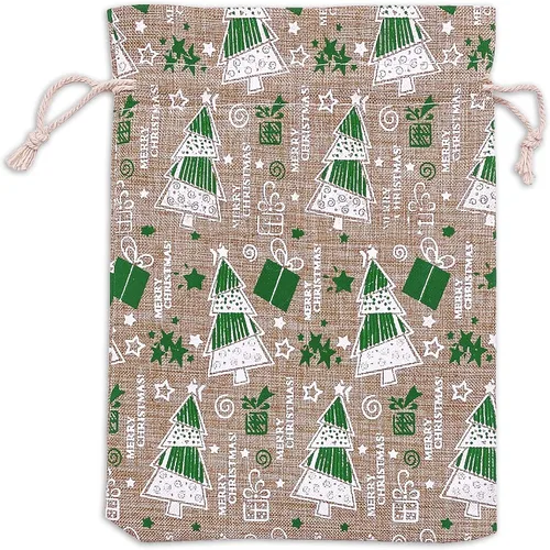 Miniatura 30 de 48 paquetes de 3x4 bolsas de regalo reutilizables de yute y arpillera con cordones (Feliz Navidad, X-Pequeño) - para regalos, favores de fiesta