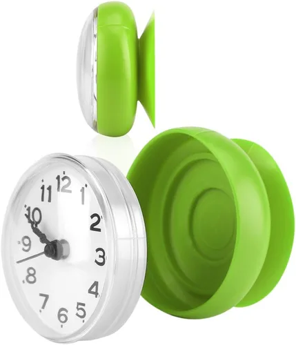 Miniatura 3 de Yosoo Reloj de ducha impermeable con ventosa de cara redonda árabe digital árabe reloj de ducha de baño accesorios de cocina (verde)
