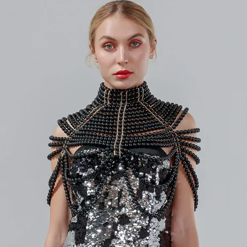 Miniatura 2 de CCbodily - Brasier de cadena con perlas joyería de moda