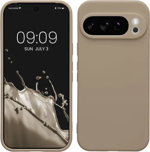 Miniatura 204 de kwmobile Funda compatible con Google Pixel 9 Pro - Funda protectora delgada de TPU para teléfono - Acabado mate suave - Negro mate