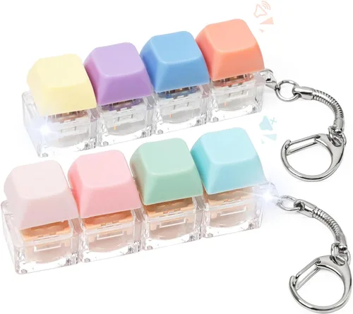 Miniatura 20 de Juguete Fidget de Teclado, 2 Piezas Llavero de Teclado Fidget Clicker de Teclado Fidget Silencioso Ruidoso Clicker Fidgets para Adultos Alivio