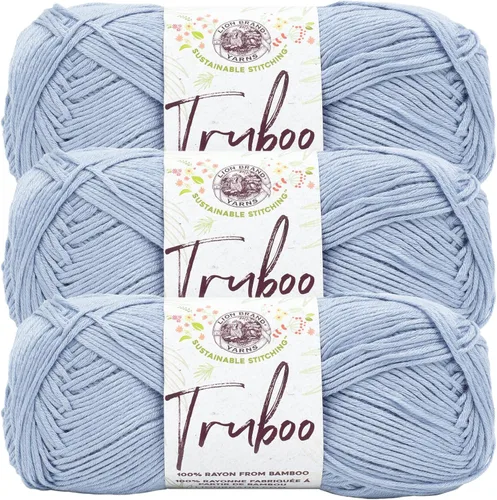 Miniatura 44 de (1 Madeja) Lion Brand Yarn Truboo Yarn, Aguamarina