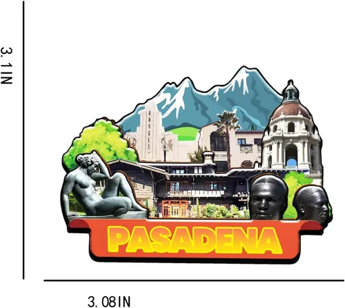 Miniatura 3 de Pasadena California USA imán de madera para nevera, monumentos 3D, recuerdos coleccionables, decoración hecha a mano -1433
