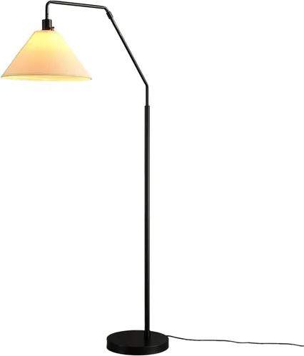 Miniatura 10 de Globe Electric Novogratz x Globe Harrington - Lámpara de pie de 65 pulgadas, base de madera sintética de 2 tonos, pantalla de tela blanca