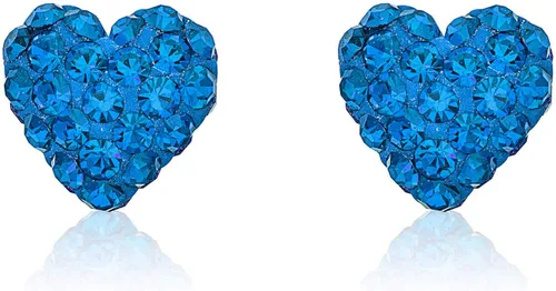 Miniatura 21 de AVORA Aretes de oro amarillo de 10 quilates de 0.315 in con cristales Swarovski