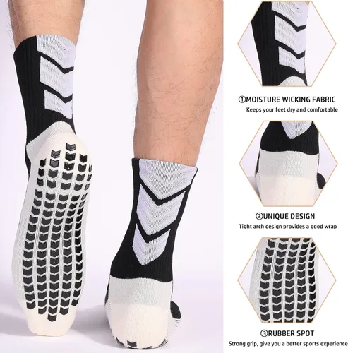 Miniatura 5 de Calcetines de fútbol antideslizantes para jóvenes, calcetines antideslizantes para hombre, 134 pares de calcetines de hospital, calcetines