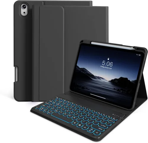 Miniatura 9 de Funda para teclado kenke para iPad de 10.ª generación (10.9 pulgadas 2022) / iPad A16 de 11.ª generación (11 pulgadas 2025) con soporte para lápiz