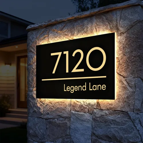 Miniatura 10 de Números de Casa Personalizados LED para Exterior con Iluminación, Números Grandes Personalizados con Energía Solar Retroiluminados, Números
