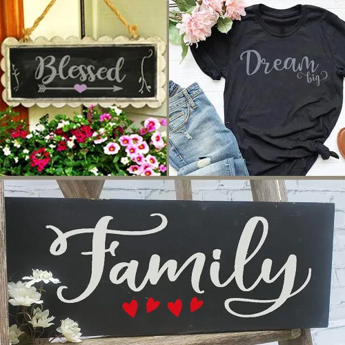 Miniatura 5 de Plantillas de palabras de granja, 6 plantillas inspiradoras para madera, lienzo y más, el juego de plantillas reutilizables incluye "This is Us