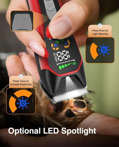 Miniatura 3 de Cortadora de pelo eléctrica inalámbrica para mascotas grandes, kits de aseo de perros de motor silencioso y fuerte de dos velocidades con hoja ancha