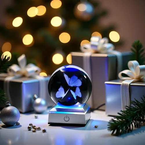 Miniatura 4 de Movdyka Figura de bola de cristal de mariposa 3D, regalos de mariposas de vidrio para mujeres, mamá, mejores amigas, luz nocturna, estatua